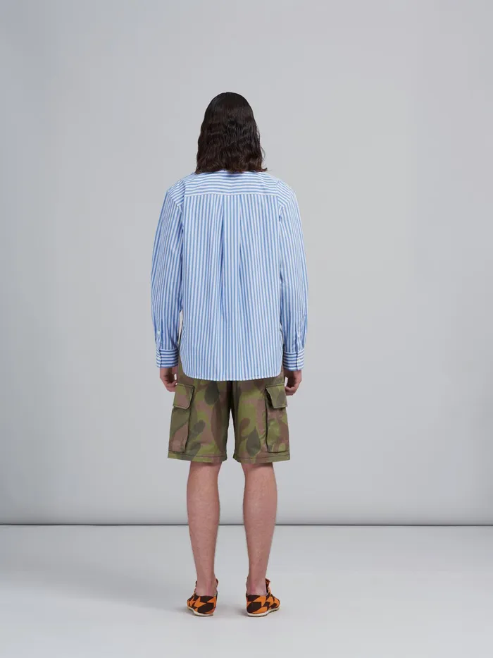 Marni Cargo Bermuda In 50s Camo Print Chin Dusty Olive Mens Trousers Marni Cargo Bermuda In 50s Camo Print Chin Dusty Olive Mens Trousers