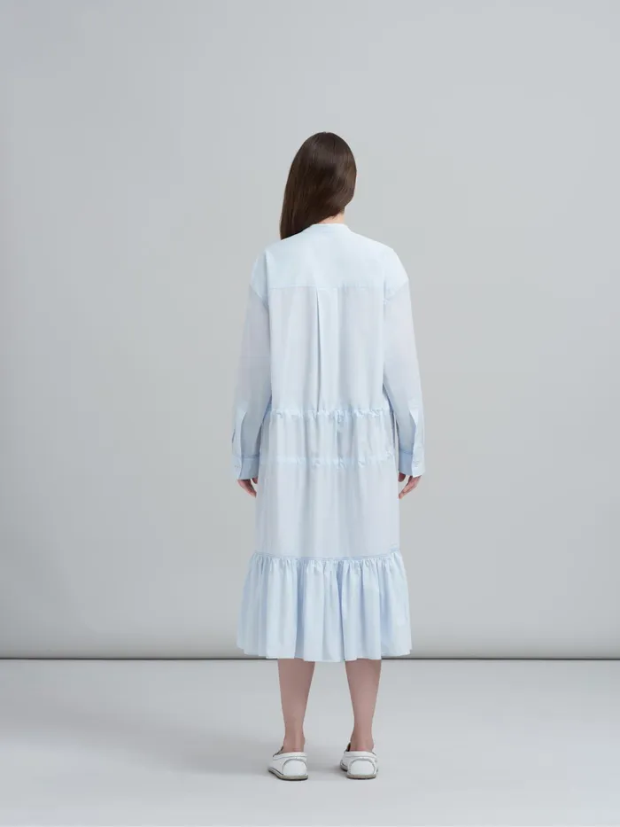 Marni Cotton Poplin Chemisier Dress Alluminium Womens Dresses Marni Cotton Poplin Chemisier Dress Alluminium Womens Dresses
