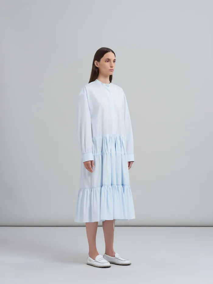 Marni Cotton Poplin Chemisier Dress Alluminium Womens Dresses Marni Cotton Poplin Chemisier Dress Alluminium Womens Dresses