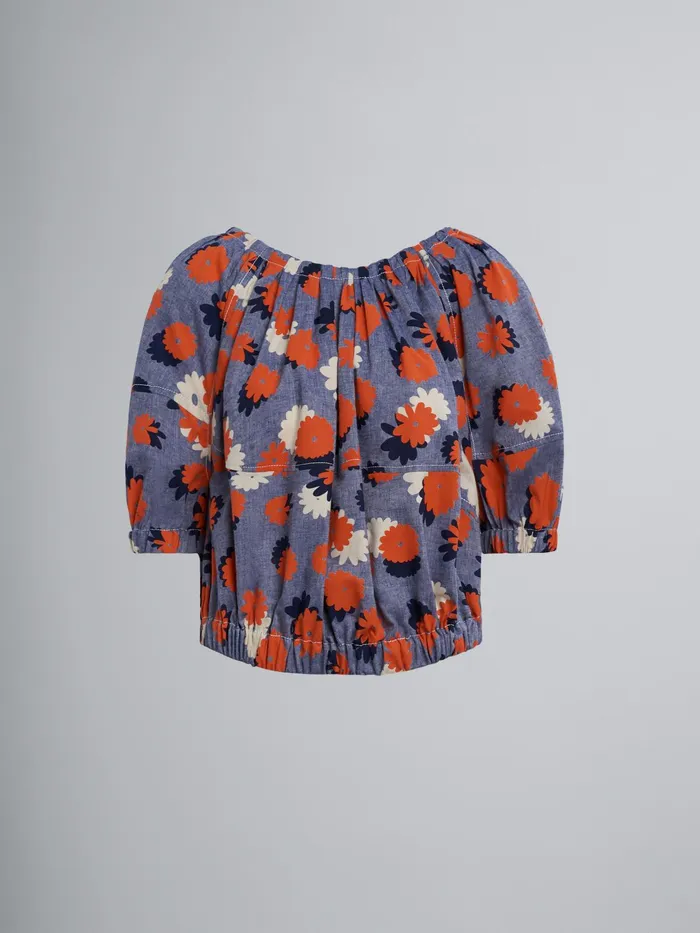 Marni Daisies Party Print Chambray Tshirt Opal Womens Tops and Shirts