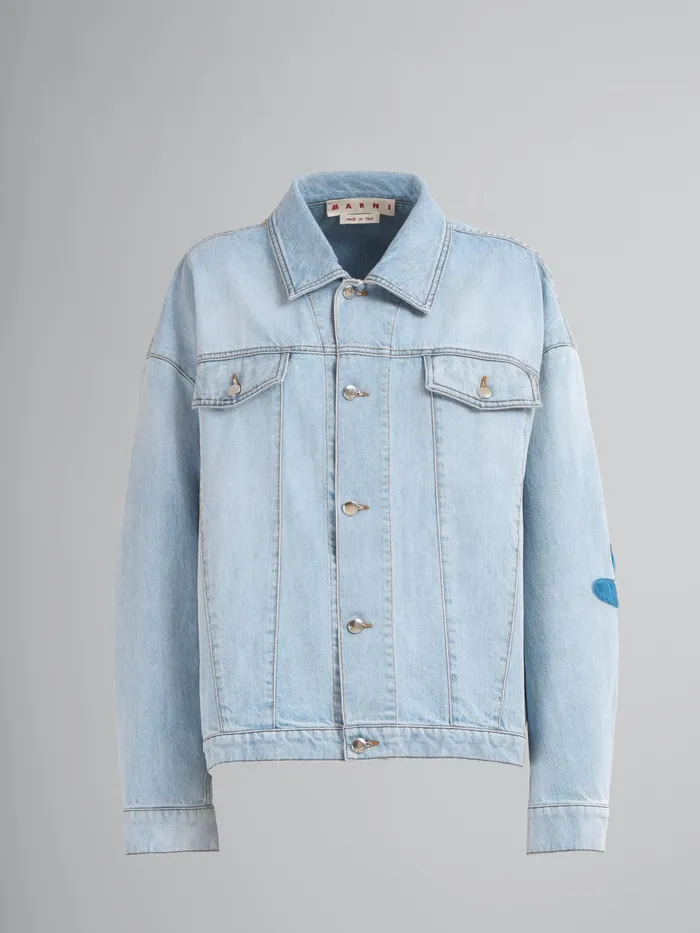 Marni Daisy Denim Jacket Arctic Womens Coats and Jackets