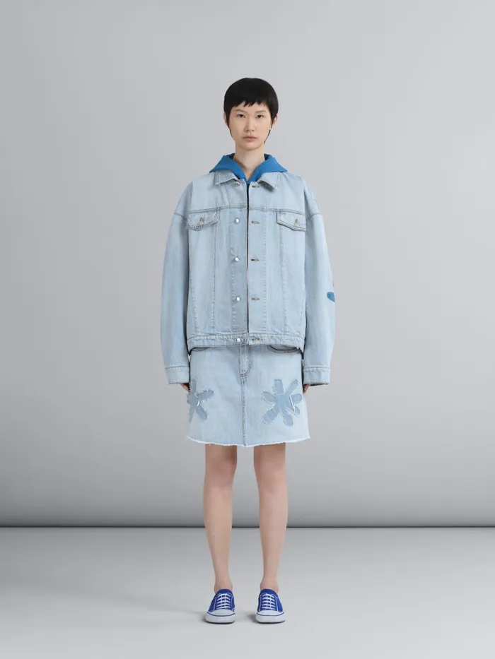 Marni Daisy Denim Jacket Arctic Womens Coats and Jackets Marni Daisy Denim Jacket Arctic Womens Coats and Jackets