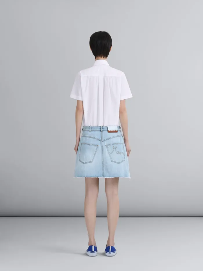 Marni Daisy Denim Mini Skirt Arctic Womens Skirts Marni Daisy Denim Mini Skirt Arctic Womens Skirts