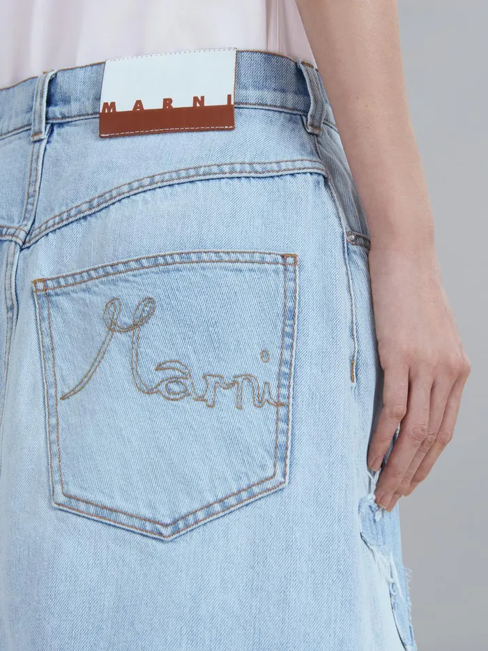 Marni Daisy Denim Mini Skirt Arctic Womens Skirts Marni Daisy Denim Mini Skirt Arctic Womens Skirts
