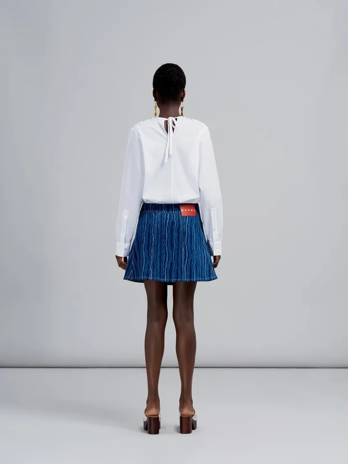 Marni Degrad Denim Skirt Blublack Womens Skirts Marni Degrad Denim Skirt Blublack Womens Skirts