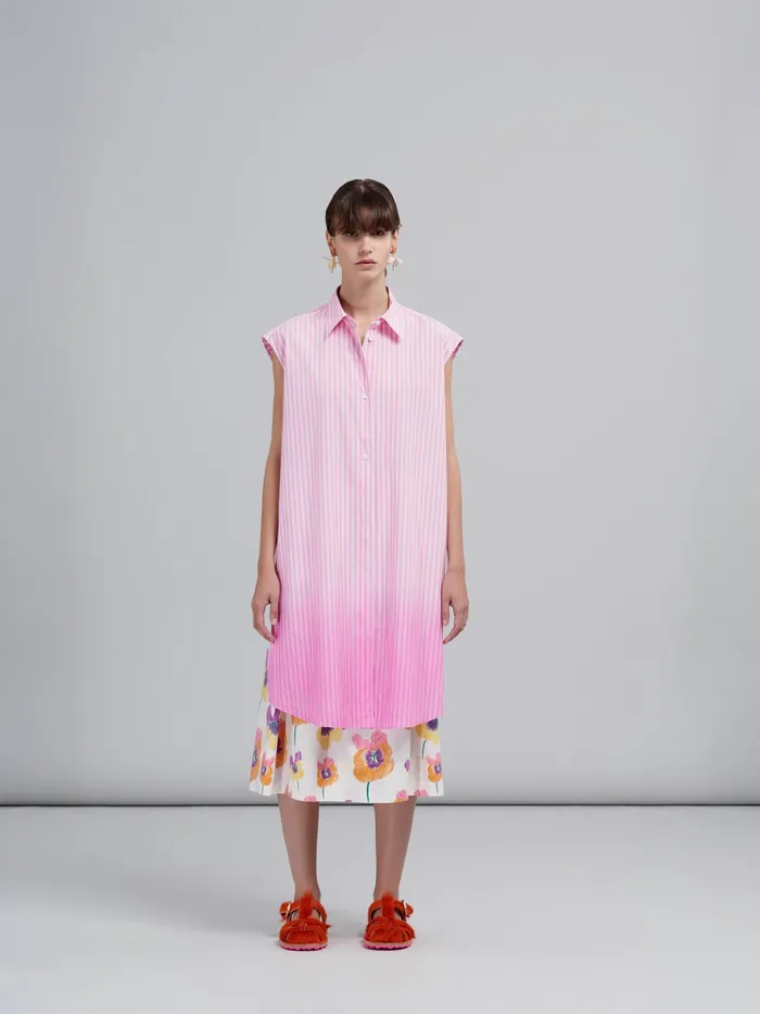 Marni Dipdyed Poplin Top Pink Gummy Womens Tops and Shirts Marni Dipdyed Poplin Top Pink Gummy Womens Tops and Shirts