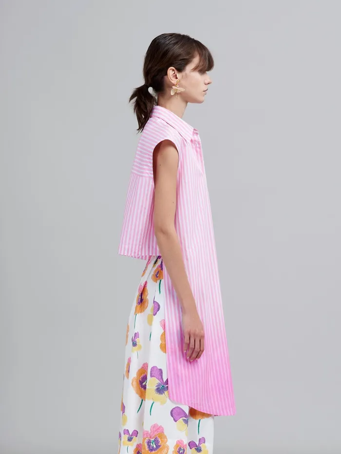 Marni Dipdyed Poplin Top Pink Gummy Womens Tops and Shirts Marni Dipdyed Poplin Top Pink Gummy Womens Tops and Shirts