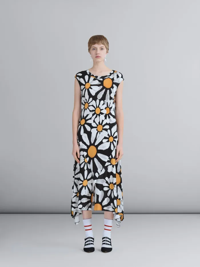 Marni Euphoria Print Viscose Jersey Dress Black Womens Dresses Marni Euphoria Print Viscose Jersey Dress Black Womens Dresses