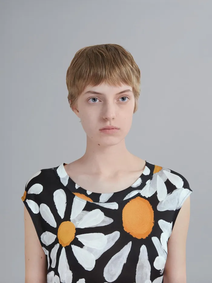 Marni Euphoria Print Viscose Jersey Dress Black Womens Dresses Marni Euphoria Print Viscose Jersey Dress Black Womens Dresses