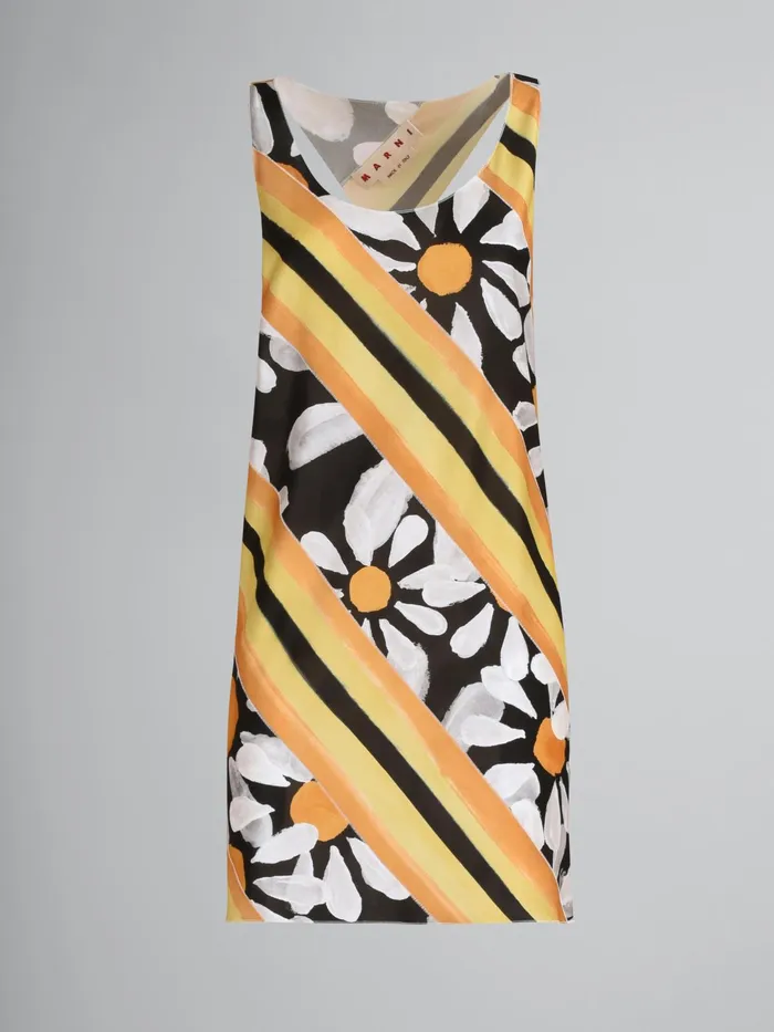 Marni Euphoria Print Viscose Jersey Tank Top Black Womens Tops and Shirts