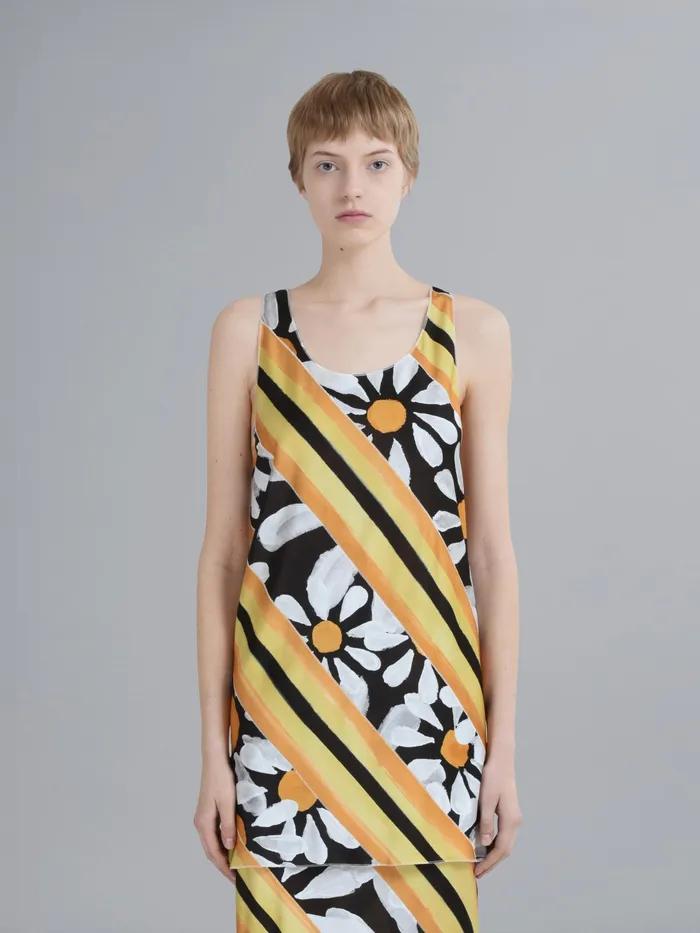 Marni Euphoria Print Viscose Jersey Tank Top Black Womens Tops and Shirts Marni Euphoria Print Viscose Jersey Tank Top Black Womens Tops and Shirts