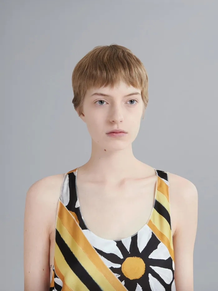 Marni Euphoria Print Viscose Jersey Tank Top Black Womens Tops and Shirts Marni Euphoria Print Viscose Jersey Tank Top Black Womens Tops and Shirts