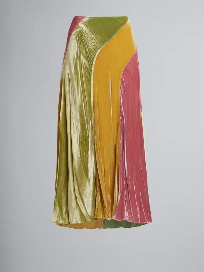 Marni Fluid Velvet Skirt Peony Womens Skirts