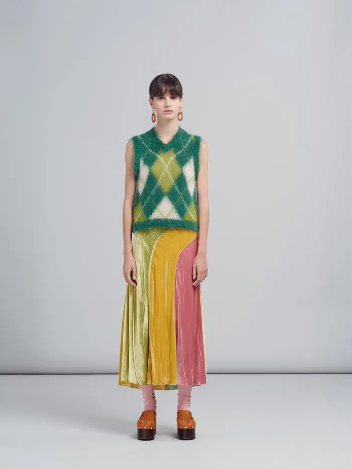 Marni Fluid Velvet Skirt Peony Womens Skirts Marni Fluid Velvet Skirt Peony Womens Skirts
