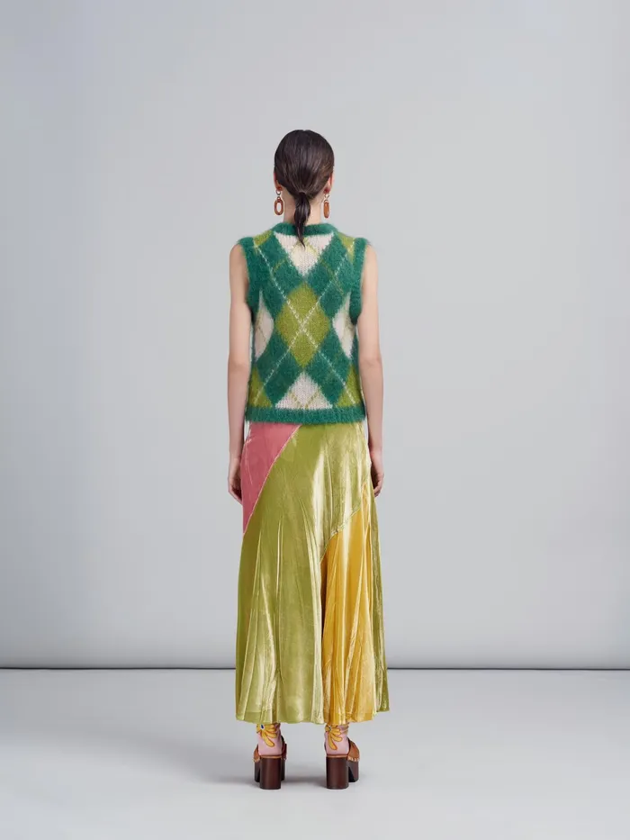 Marni Fluid Velvet Skirt Peony Womens Skirts Marni Fluid Velvet Skirt Peony Womens Skirts
