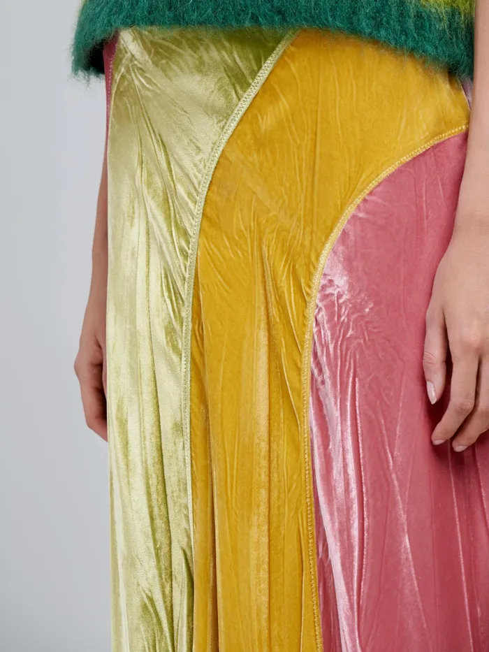 Marni Fluid Velvet Skirt Peony Womens Skirts Marni Fluid Velvet Skirt Peony Womens Skirts