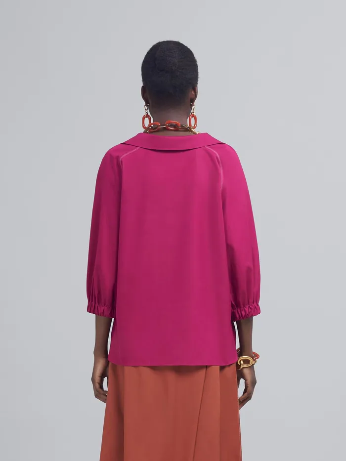 Marni Fuchsia Cotton Poplin Blouse Lavender Womens Tops and Shirts Marni Fuchsia Cotton Poplin Blouse Lavender Womens Tops and Shirts