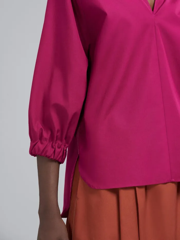 Marni Fuchsia Cotton Poplin Blouse Lavender Womens Tops and Shirts Marni Fuchsia Cotton Poplin Blouse Lavender Womens Tops and Shirts