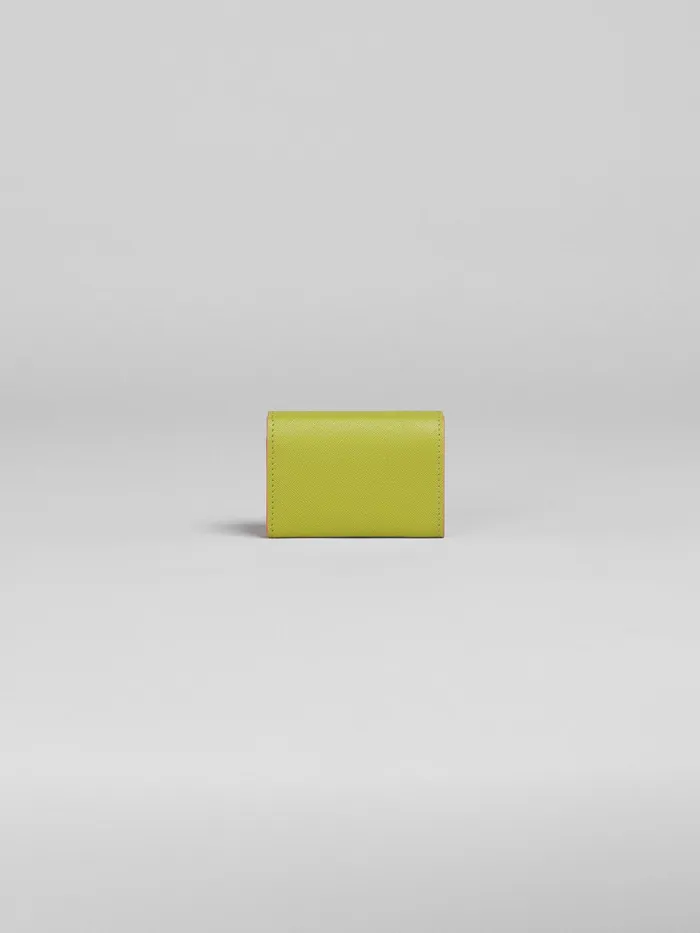 Marni Green Saffiano Leather Trifold Wallet Lime Womens Wallets and Small Leather Goods Marni Green Saffiano Leather Trifold Wallet Lime Womens Wallets and Small Leather Goods