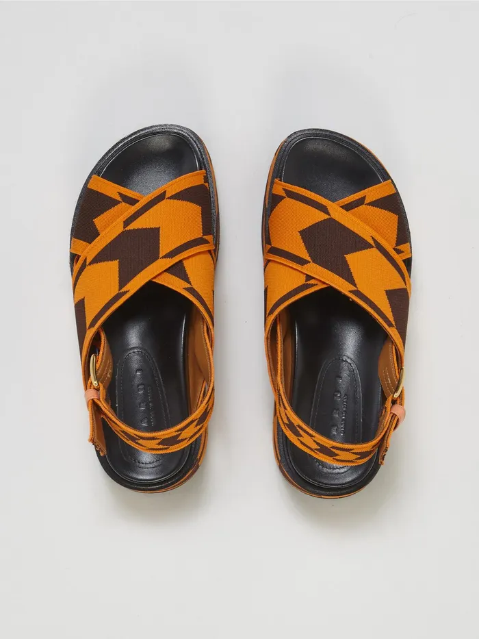 Marni Houndstooth Jacquard Wedge Sandal Pumpkin Womens Sandals and Wedges Marni Houndstooth Jacquard Wedge Sandal Pumpkin Womens Sandals and Wedges
