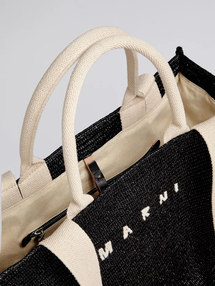 Marni Large Raffia Tote Bag Black Womens Shopping Bags Marni Large Raffia Tote Bag Black Womens Shopping Bags