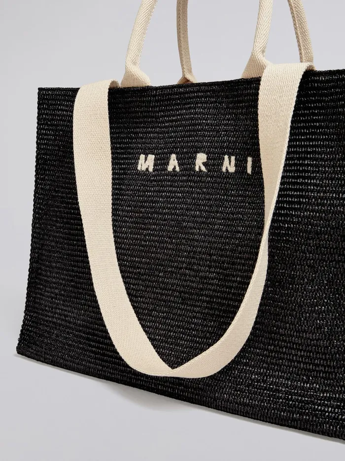 Marni Large Raffia Tote Bag Black Womens Shopping Bags Marni Large Raffia Tote Bag Black Womens Shopping Bags