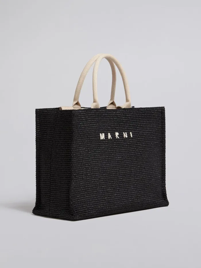 Marni Large Raffia Tote Bag Black Womens Shopping Bags Marni Large Raffia Tote Bag Black Womens Shopping Bags