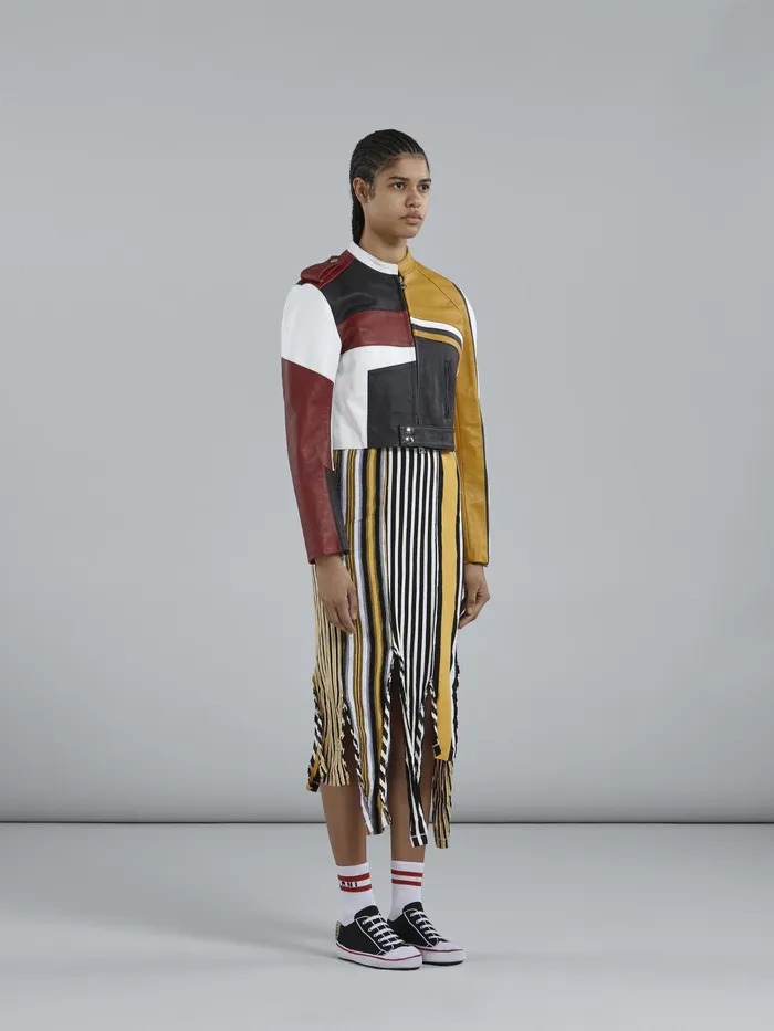 Marni Leather Biker Jacket Gold Womens Coats and Jackets Marni Leather Biker Jacket Gold Womens Coats and Jackets