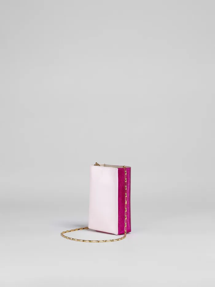 Marni Museo Soft Nano Bag In Fuchsia And Pink Metallic Leather Cassis Womens Crossbody Bags Marni Museo Soft Nano Bag In Fuchsia And Pink Metallic Leather Cassis Womens Crossbody Bags