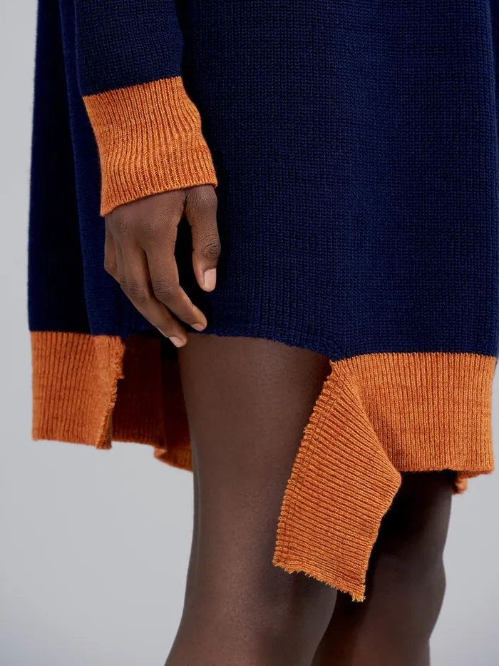 Marni Ribbed Bio Cotton And Wool Knit Dress Light Navy Womens Dresses Marni Ribbed Bio Cotton And Wool Knit Dress Light Navy Womens Dresses