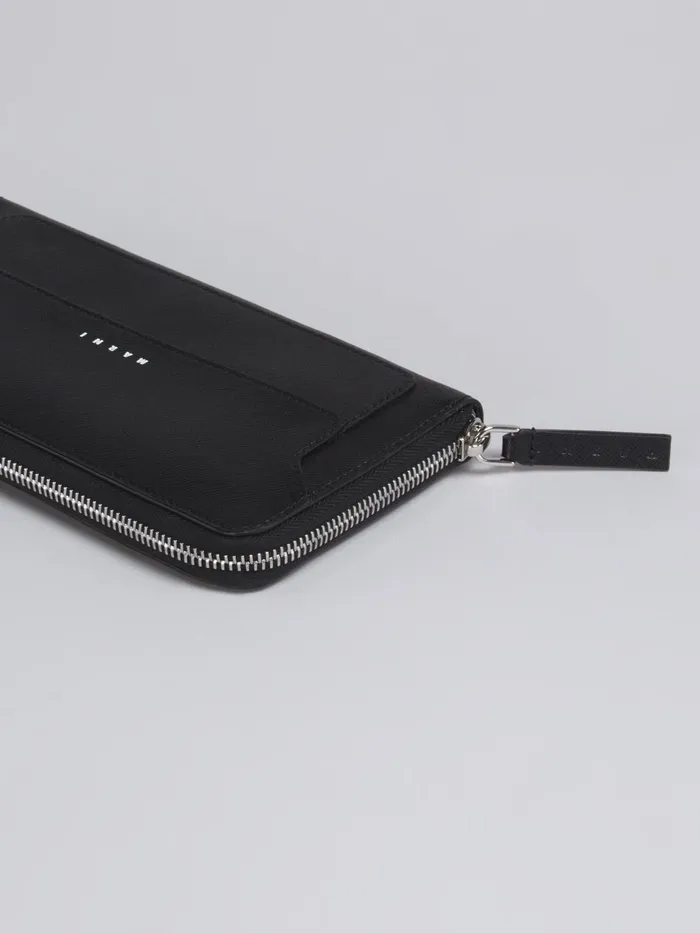 Marni Saffiano Leather Ziparound Wallet Black Mens Wallets and Small Leather Goods Marni Saffiano Leather Ziparound Wallet Black Mens Wallets and Small Leather Goods