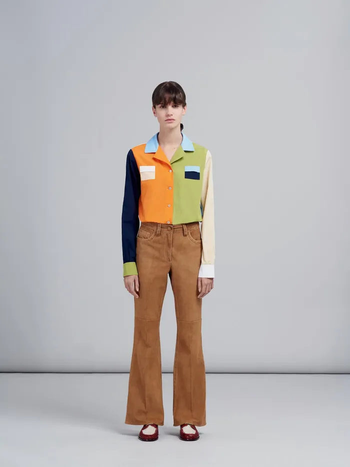Marni Suede Natural Nappa Trousers Maroon Womens Pants Marni Suede Natural Nappa Trousers Maroon Womens Pants