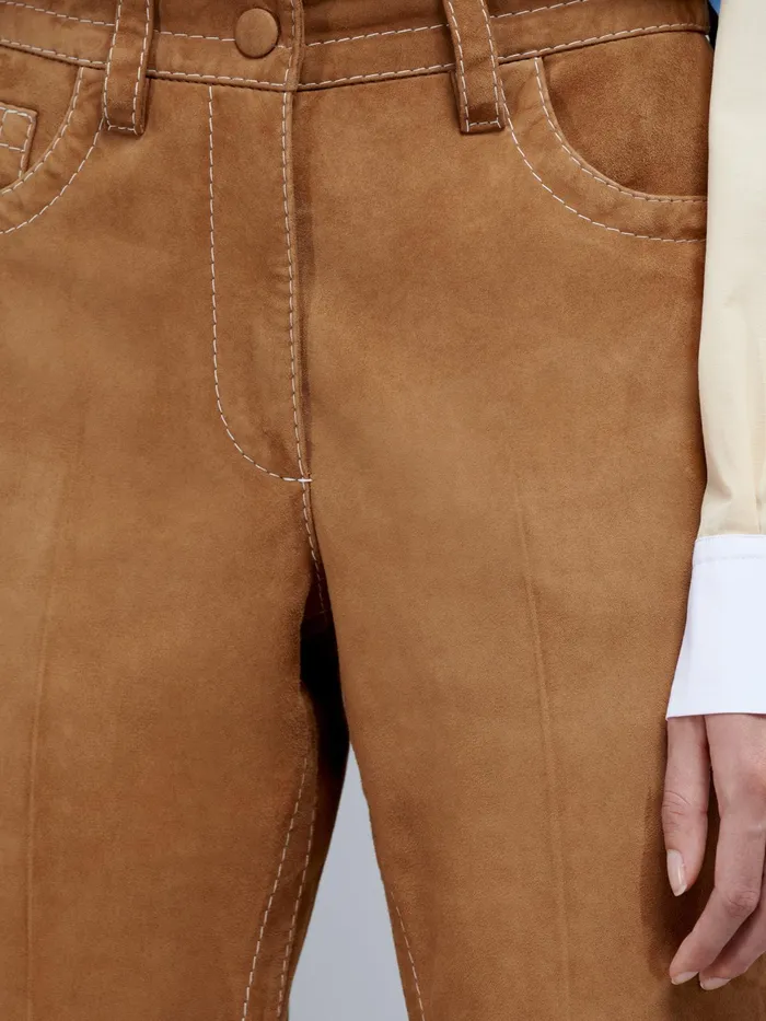 Marni Suede Natural Nappa Trousers Maroon Womens Pants Marni Suede Natural Nappa Trousers Maroon Womens Pants