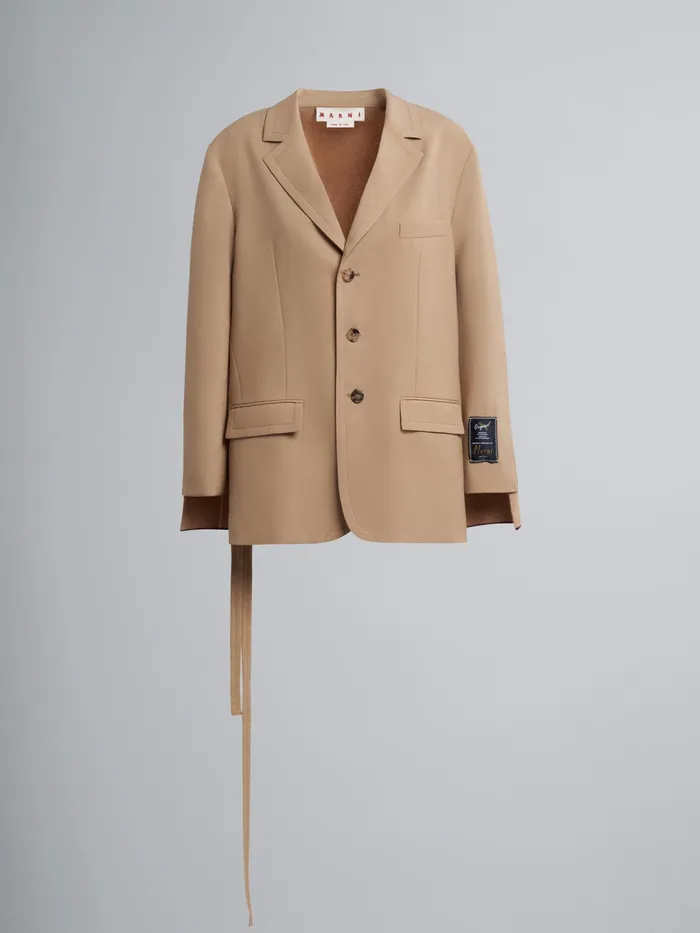 Marni Tropical Wool Blazer Jacket With Knit Inserts Dijon Womens Coats and Jackets