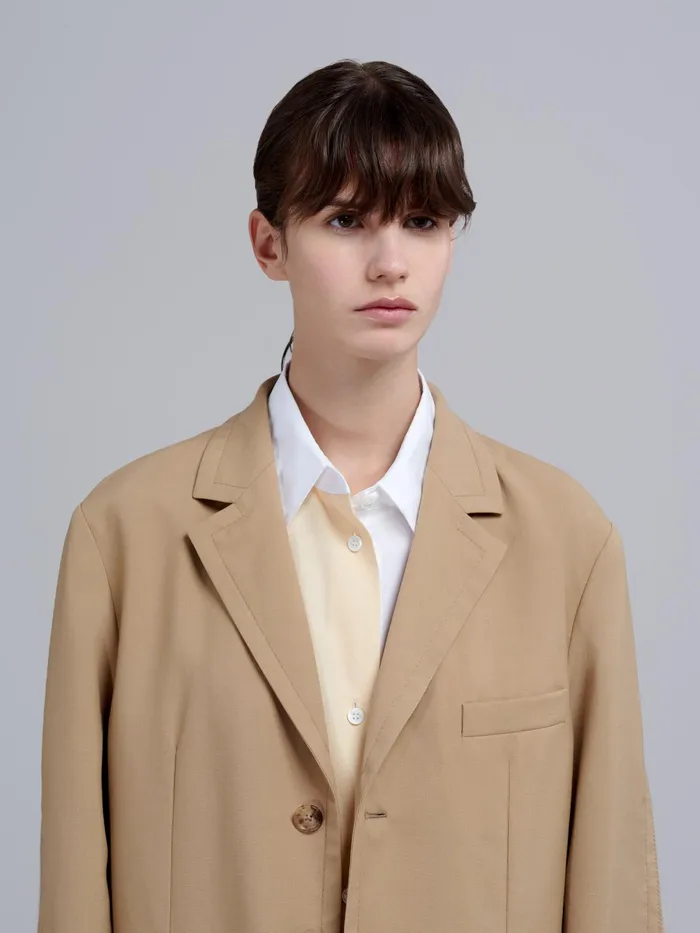 Marni Tropical Wool Blazer Jacket With Knit Inserts Dijon Womens Coats and Jackets Marni Tropical Wool Blazer Jacket With Knit Inserts Dijon Womens Coats and Jackets