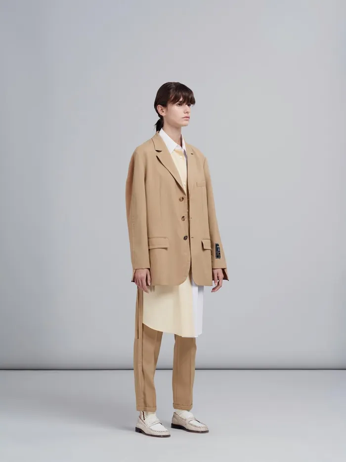 Marni Tropical Wool Blazer Jacket With Knit Inserts Dijon Womens Coats and Jackets Marni Tropical Wool Blazer Jacket With Knit Inserts Dijon Womens Coats and Jackets