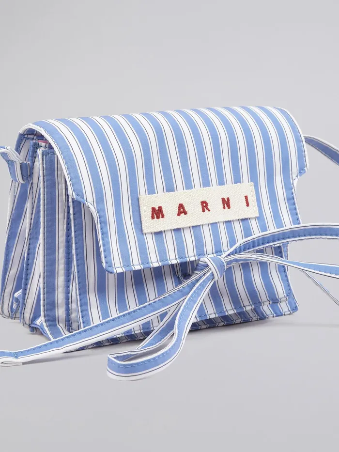 Marni Trunk Soft Mini Bag In Sky Blue And White Striped Poplin Iris Womens Handbags Marni Trunk Soft Mini Bag In Sky Blue And White Striped Poplin Iris Womens Handbags