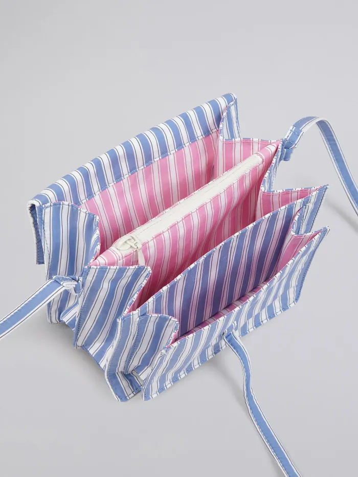 Marni Trunk Soft Mini Bag In Sky Blue And White Striped Poplin Iris Womens Handbags Marni Trunk Soft Mini Bag In Sky Blue And White Striped Poplin Iris Womens Handbags