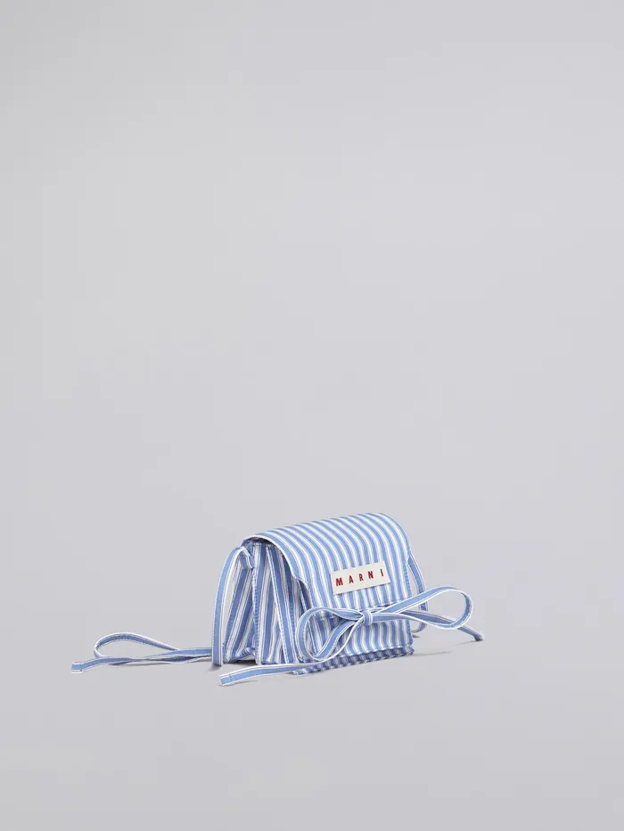 Marni Trunk Soft Mini Bag In Sky Blue And White Striped Poplin Iris Womens Handbags Marni Trunk Soft Mini Bag In Sky Blue And White Striped Poplin Iris Womens Handbags