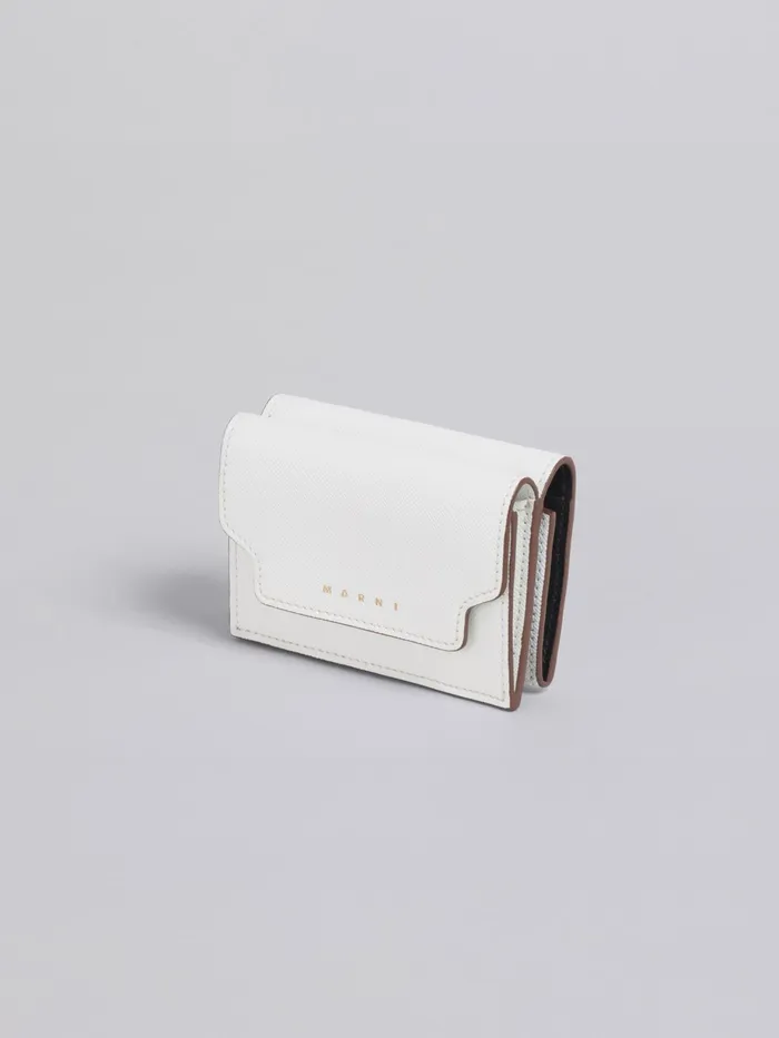 Marni White Saffiano Leather Trifold Wallet Limestone Womens Wallets and Small Leather Goods Marni White Saffiano Leather Trifold Wallet Limestone Womens Wallets and Small Leather Goods