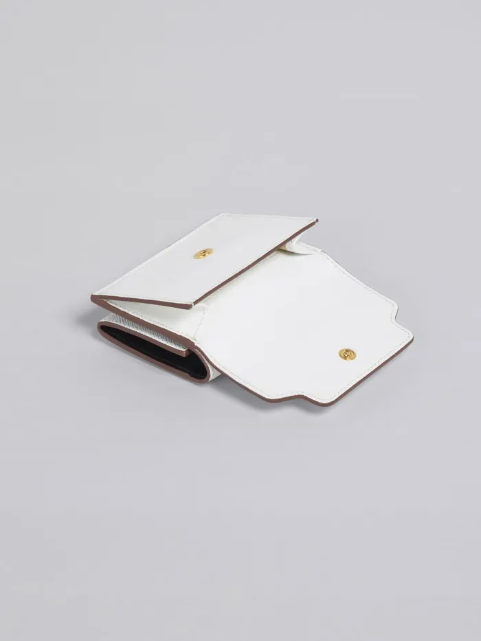 Marni White Saffiano Leather Trifold Wallet Limestone Womens Wallets and Small Leather Goods Marni White Saffiano Leather Trifold Wallet Limestone Womens Wallets and Small Leather Goods