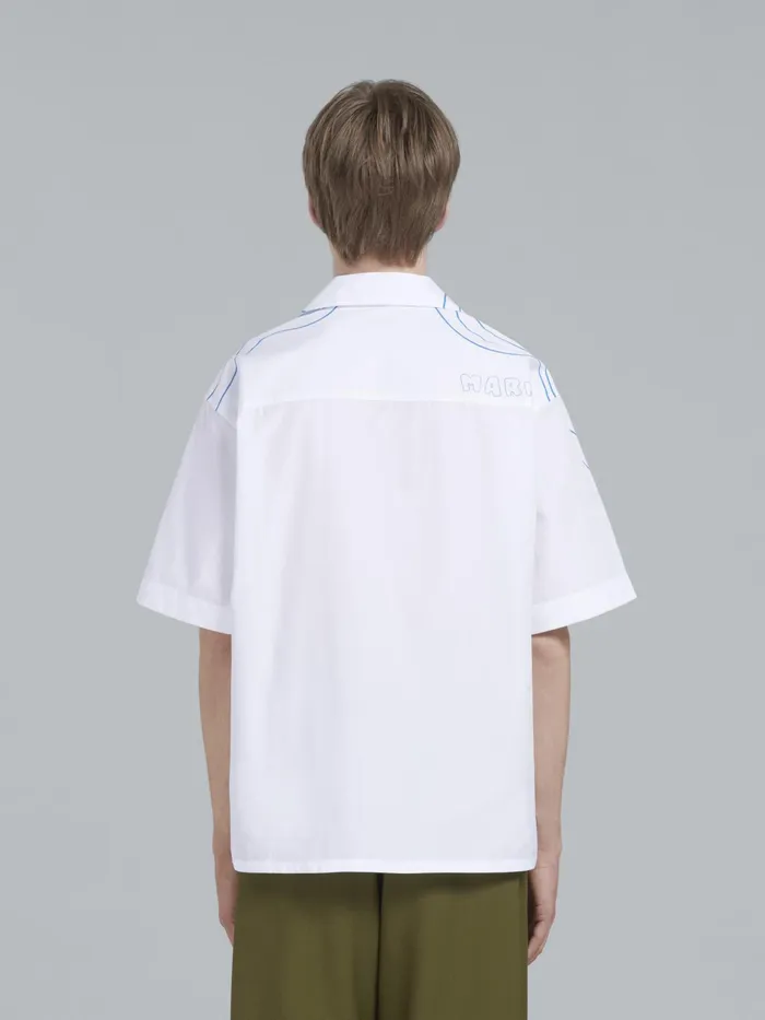 Marni White Vibrating Flower Poplin Bowling Shirt Lily White Mens Shirts Marni White Vibrating Flower Poplin Bowling Shirt Lily White Mens Shirts
