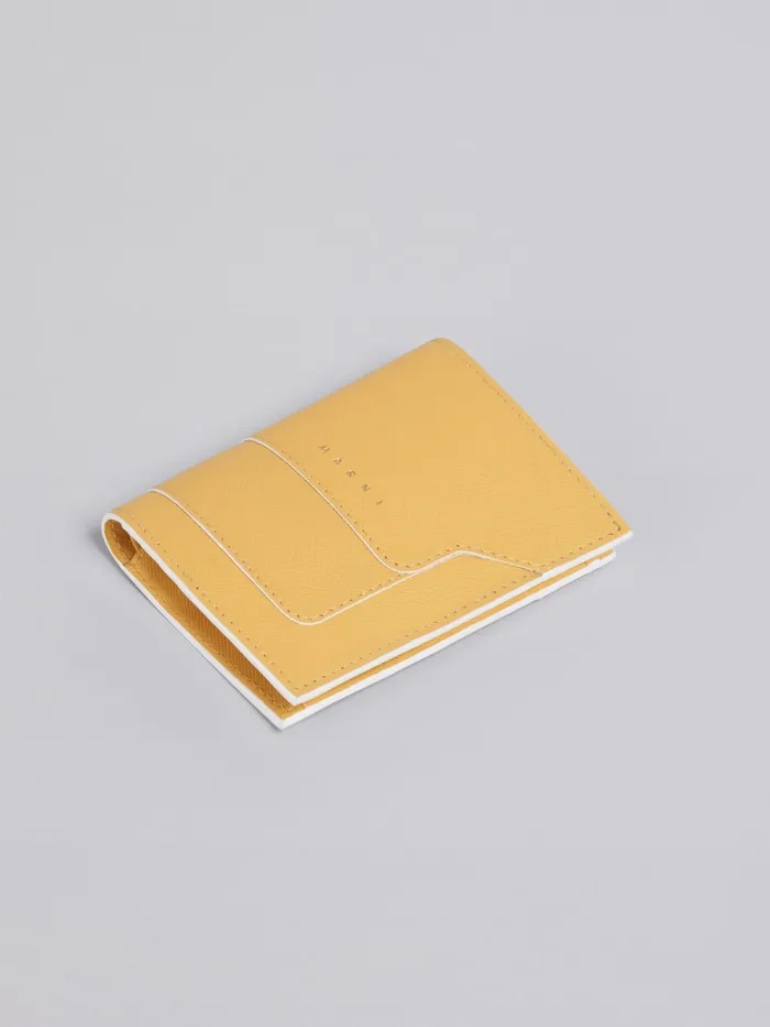 Marni Yellow Saffiano Leather Bifold Wallet Maiz Womens Wallets and Small Leather Goods Marni Yellow Saffiano Leather Bifold Wallet Maiz Womens Wallets and Small Leather Goods