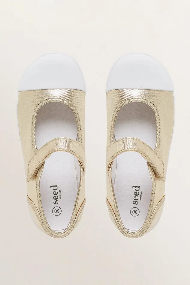 Mary Janes Girl Seed Heritage Mary Jane Canvas Shoes Gold