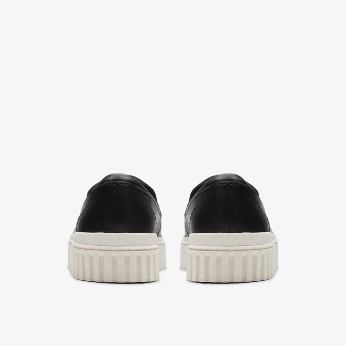 Mayhill Cove Black Leather Women Clarks SlipOns