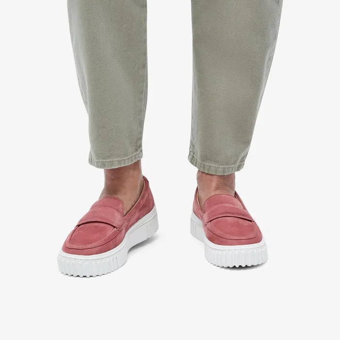 Mayhill Cove Dusty Rose Nubuck Women Clarks SlipOns