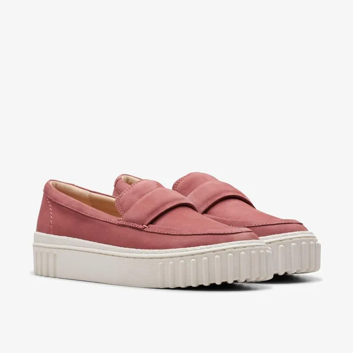 Mayhill Cove Dusty Rose Nubuck Women Clarks SlipOns