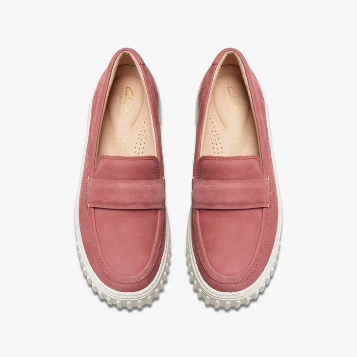 Mayhill Cove Dusty Rose Nubuck Women Clarks SlipOns