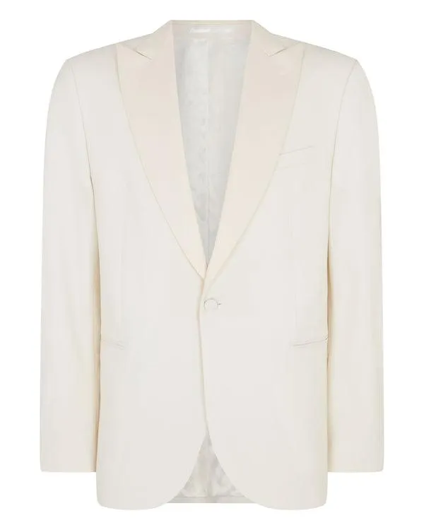 Men 007 Woven Dinner JacketIn White White NPeal Coats and Jackets