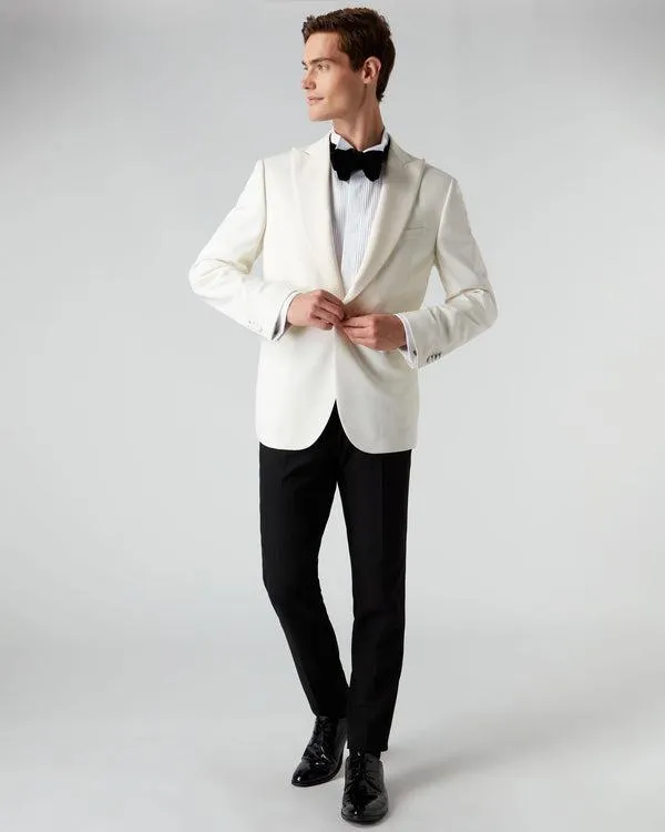 Men 007 Woven Dinner JacketIn White White NPeal Coats and Jackets